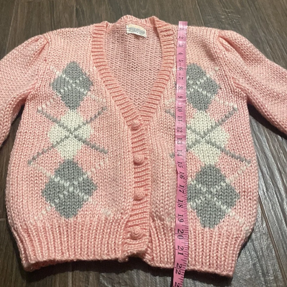 Vintage crochet acrylic sweater cardigan
